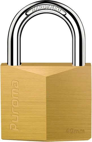 Puroma 1 Paquete Candado con Llave Impermeable de Latón Sólido, Candado de 1.1 Pulgadas con Llaves para Cobertizos, Unidad de Almacenamiento,