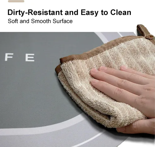 Miniatura 5 de Tapetes de baño de goma de secado rápido, antideslizantes, súper absorbentes, de secado instantáneo, alfombra de baño frente al fregadero de la Beige