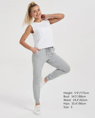 Miniatura 5 de Stelle Pantalones deportivos ligeros de cintura alta para mujer pantalones deportivos de entrenamiento con bolsillos 28 pulgadas