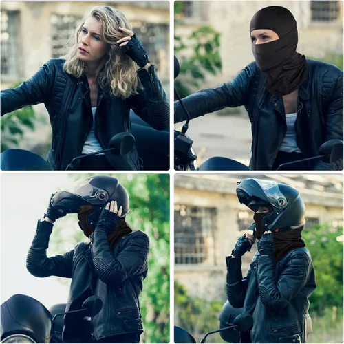 Miniatura 3 de Achiou - Pasamontañas, máscara facial, para hombres o mujeres, máscara de cara completa con capucha, para nieve, motocicleta, correr, clima frío