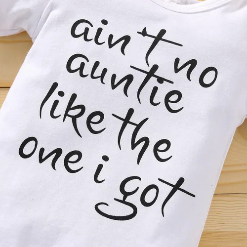 Miniatura 3 de Aint No Auntie Like The One I Get Baby Boy Ropa de niño con letras impresas en la tía con texto en inglés "Auntie Like The One I Get Baby Boy