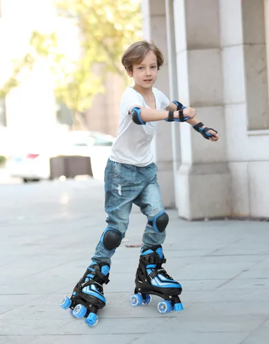 Miniatura 2 de PAPAISON Patines de ruedas para niños y niñas, patines ajustables de 4 tamaños con ruedas iluminadas para niños de 4 a 12 años Azul