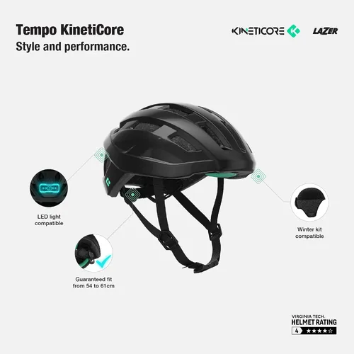 Miniatura 3 de LAZER Tempo KinetiCore - Casco de bicicleta liviano para adultos, equipo de ciclismo para hombres y mujeres