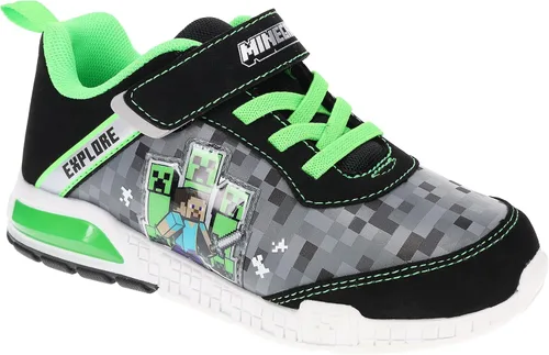 Miniatura 2 de Minecraft Shoes for Boys Light-Up Sneakers with Adjustable Strap GreenBlack