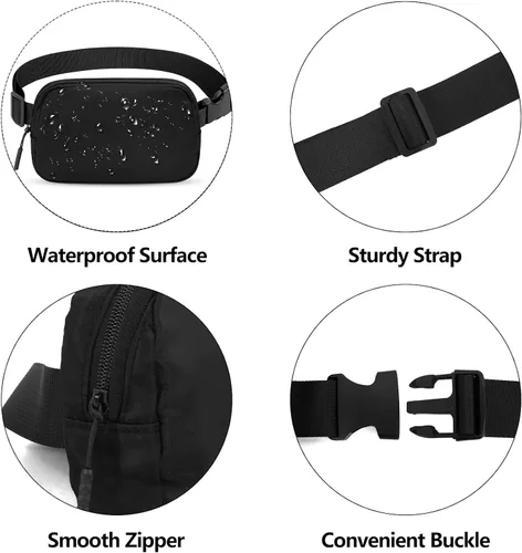 Miniatura 69 de Riñonera cruzada para mujeres y hombres, bolsa para cinturón para senderismo con correa ajustable, riñonera para correr, entrenamiento, deportes