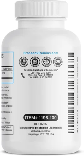 Miniatura 7 de Bronson Ácido hialurónico 200 mg de alta potencia para la salud de las articulaciones y apoyo para la piel saludable, sin OMG, 100 cápsulas