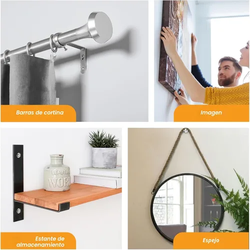 Miniatura 5 de KURUI Juego de 140 anclajes autoperforantes #8 para paneles de yeso con tornillos, anclajes de pared secos resistentes para colgar roca de hoja, 50