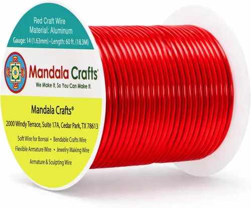 Miniatura 28 de Mandala Crafts - Alambre de aluminio anodizado de 8 calibre para hacer joyas - 9.75 m de alambre flexible negro colorido - Flexible para bonsái