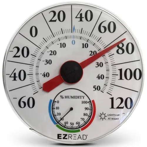 Miniatura 16 de Headwind Consumer Products EZREAD - Termómetro de esfera colgante, termómetros meteorológicos para uso en interiores y exteriores, diámetro grande