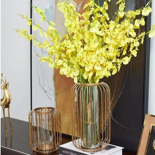 Miniatura 7 de Florero de metal, adorno para sala de estar, arreglo floral, mueble de TV, entrada, mesa de comedor, flores secas, florero de arreglo floral