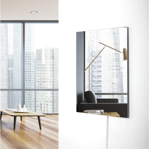 Miniatura 8 de Panel de calentador de pared infrarrojo con espejo de vidrio de 600 W, panel de calor radiante eléctrico de 24 x 35 pulgadas, calentador de espacio