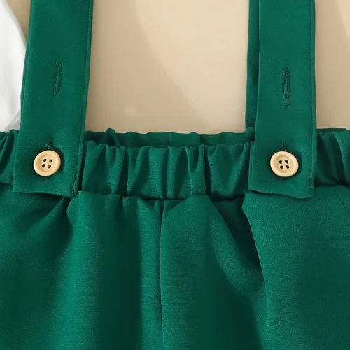 Miniatura 6 de Traje de primer cumpleaños para bebé niño Wild One Animal Bowtie Romper pantalones cortos con tirantes