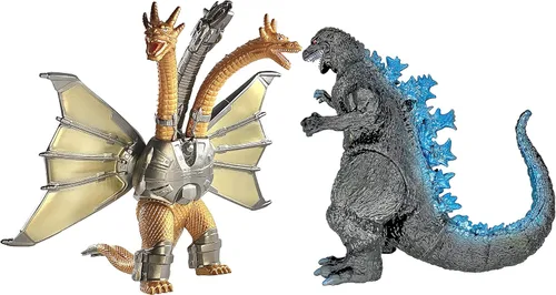 Miniatura 15 de TwCare Juego de 2 figuras de acción de juguete legendarias Shin Monster vs Mecha King Ghidorah, articulaciones movibles, serie de películas, Mecha