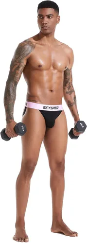 Miniatura 29 de SKYSPER Jock Strap Athletic Supporter para hombres Sexy Jockstrap Ropa interior masculina