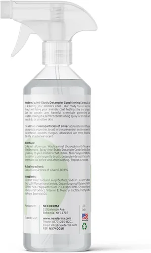Miniatura 4 de NEXDERMA Spray acondicionador antiestático desenredante para perros y gatos, fórmula para calmar la piel sensible con aroma a ciruela, sequedad