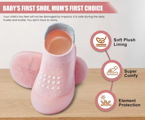 Miniatura 5 de Dookeh Zapatos de bebé para niños y niñas, zapatos de primera caminata, antideslizantes, suela suave, zapatos de calcetín para bebés