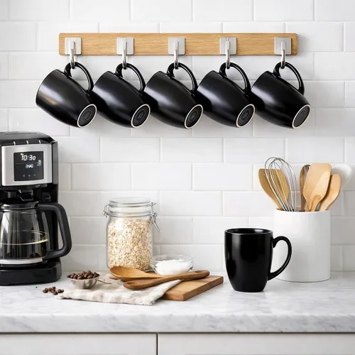 Miniatura 8 de AmorArc Juego de 6 tazas de café de 16 onzas, tazas de café grandes de cerámica para hombre, mujer, papá, mamá, tazas de café modernas con asa