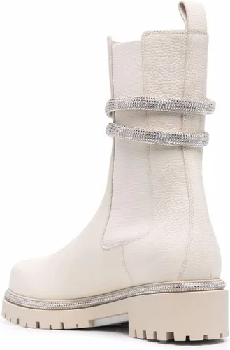 Miniatura 3 de keleimusi Botines de combate Chelsea con adornos de cristal para mujer con lengüetas planas