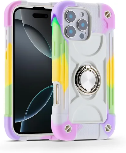 Miniatura 126 de MARKILL Funda compatible con iPhone 15 de 6.1 pulgadas con soporte integrado, [grado militar resistente de cuerpo completo] protección contra Rosa
