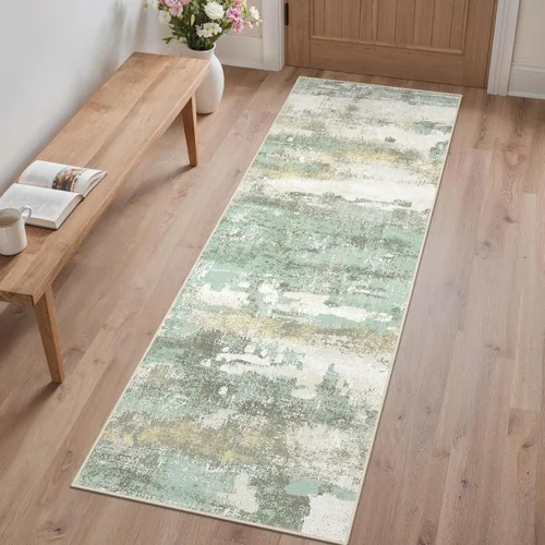 Miniatura 99 de GENIMO Alfombra antideslizante de 2 x 6 pies, lavable para pasillos de cocina, alfombras de cocina modernas abstractas, alfombra ligera de pelo bajo