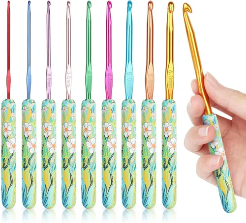 Miniatura 13 de Coopay Ganchos de ganchillo cálidos para abuela, agujas de ganchillo de agarre suave de aluminio para ganchillo, gancho de tejer para manualidades