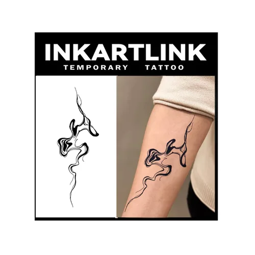 Miniatura 14 de INKARTLINK Tattoo Tech, 2 hojas de tatuaje semipermanente mediano, tatuajes temporales de diseño artístico para adultos, dura 1-2 semanas