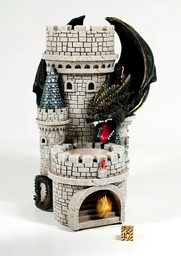 Miniatura 8 de Forged Dice Co. Dragon's Keep Torre de Dados - Torre Rodante de Dados Castillo Pintada a Mano con Luces LED, Hecha de Resina de Alta Resistencia