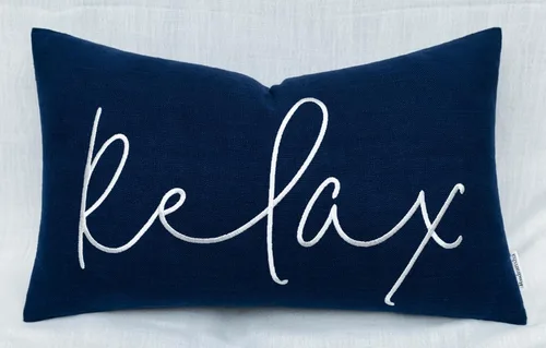 Miniatura 8 de Rudransha Relax - Funda de almohada lumbar bordada, 12 x 20 pulgadas, algodón de huevo de Robins Huevo de petirrojo
