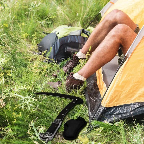 Miniatura 6 de WILLBOND Herramienta de jardín plegable de hoz negra afilada, cuchillo de mano de hierba de seguridad portátil con funda mango de madera, 2