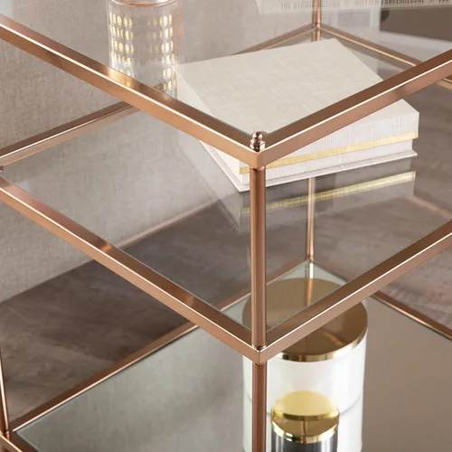 Miniatura 4 de SEI Furniture - Mesa auxiliar Knox - Cobre - Diseño de transición, metal y vidrio - Ideal para sala de estar, dormitorio (OC2204)