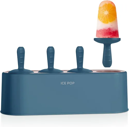 Juego de moldes para paletas de 4 piezas, fabricante de paletas caseras de silicona, moldes para helados de fácil desmolde, moldes pop DIY