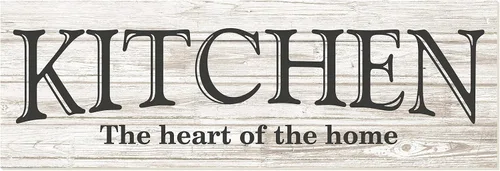 Miniatura 10 de Kitchen The Heart of The Home - Letrero de pared de madera rústica de 6 x 18 pulgadas (marrón)