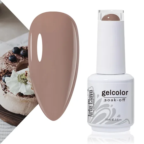 Miniatura 57 de Arte Clavo Esmalte de uñas de gel rosa lechosa de 0.5 fl oz, con luz LED, UV, remojado, transparente, rosa nude, manicura francesa, rosa claro