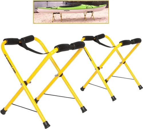 Suspenz Soporte plegable para kayak, pequeños estantes portátiles para kayaks, canoas y SUPs - Capacidad de 150 libras - 22-1818