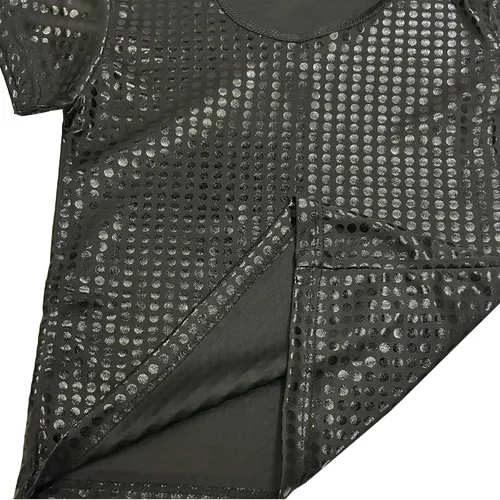 Miniatura 5 de Camiseta brillante de manga corta para niños y niñas, estilo hip hop, jazz, danza, festival, fiesta, blusa suelta