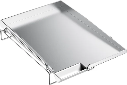 Skyflame Plancha universal de acero inoxidable, parrilla de gas plana con rejilla extraíble y bordes elevados, apto para la mayoría de parrillas de