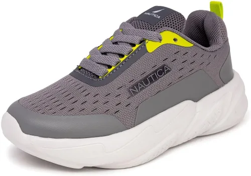 Nautica Zapatos deportivos con cordones para niños, cómodos zapatos para correr para niños y niñas, niños pequeños y grandes