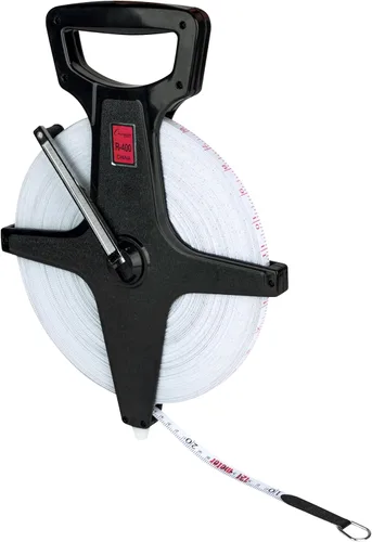 Miniatura 2 de Champion Sports Cintas medidoras de carrete abierto: manivela duradera con punta de metal, pies y medidores de doble cara, perfectas para pista