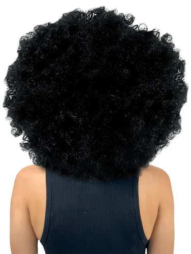Miniatura 7 de ALLAURA Pelucas prémium de cabello rizado tipo afro y de tamaño jumbo para mujeres afrodescendientes, cabello negro sintético largo y voluminoso
