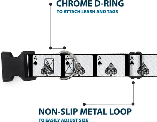 Miniatura 5 de Buckle-Down PC-W30136-S Ace Of Spades Collar de clip de plástico, pequeño/9-15