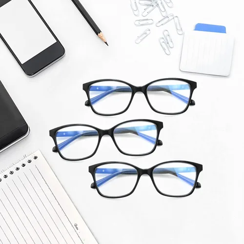 Miniatura 7 de 3 Pack Progressive Multifocus Reading Glasses Blue Light Blocking Multifocal Readers for Women Men with Spring Hinge