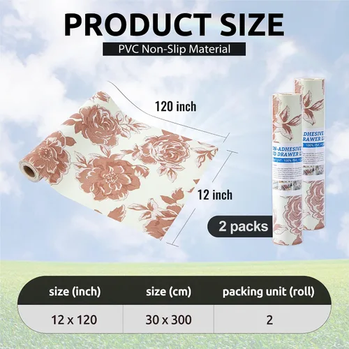 Miniatura 3 de FIFTY FEET Revestimiento de estante de 12 x 120 pulgadas para armarios de cocina, revestimiento de cajón de PVC para tocador de baño, revestimiento