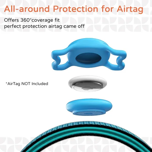 Miniatura 2 de Collar de Perro AirTag para Perros Grandes, Collar de Perro con AirTag de Apple Resistente al Agua IP68 con Soporte para AirTag, Reflectante, azul
