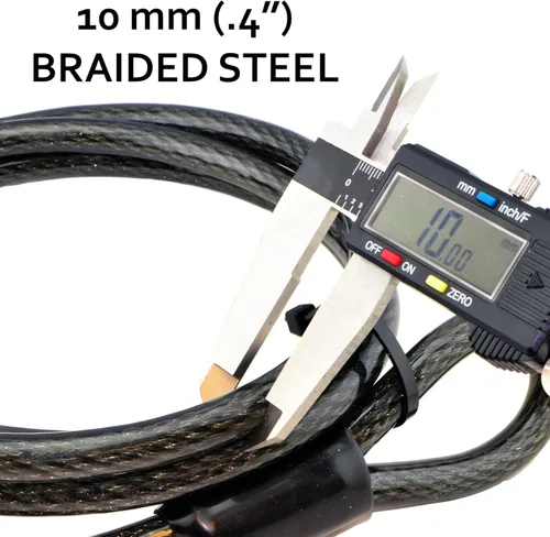 Miniatura 2 de Lumintrail Cable de seguridad resistente de 0.394 in, acero trenzado recubierto de vinilo con extremos sellados (4', 7', 10', 15' or 30') (4 pies)