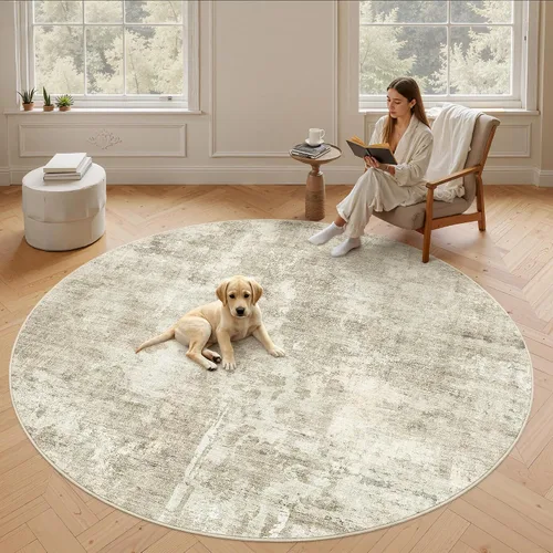 Miniatura 194 de Alfombra de pasillo Soalmost 2'6" x 10' lavable, alfombra antideslizante para cocina, baño, lavandería, alfombras vintage ultra delgadas para Beige