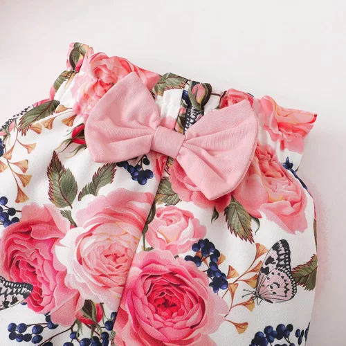 Miniatura 114 de SUNNY PIGGY Ropa para bebé recién nacida, con volantes, mameluco de algodón floral, conjunto de pantalones de algodón para niñas