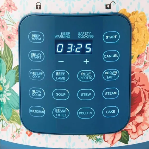Miniatura 3 de Pioneer Woman Fancy Flourish - Olla a presión de 6 cuartos de galón con pantalla de control táctil
