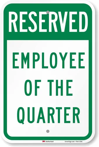 SmartSign -K-7784-EG "Reserved - Employee Of The Quarter" Letrero de estacionamiento | Aluminio reflectante de grado de ingeniero 3M de 12 x 18