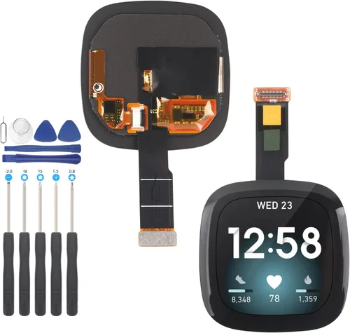 Reemplazo de pantalla para reloj Fitbit Versa 3 FB511/Fitbit Sense FB512, pantalla LCD, pantalla táctil, digitalizador con herramientas (negro)