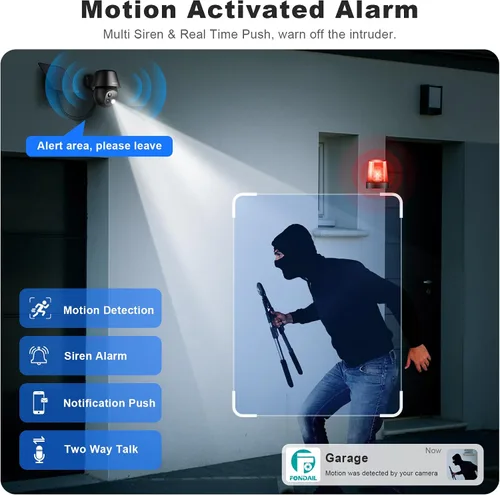 Miniatura 5 de Cámaras de seguridad solar inalámbricas para exteriores, cámaras WiFi de 2K con panorámica/inclinación 360°, alimentación solar/batería